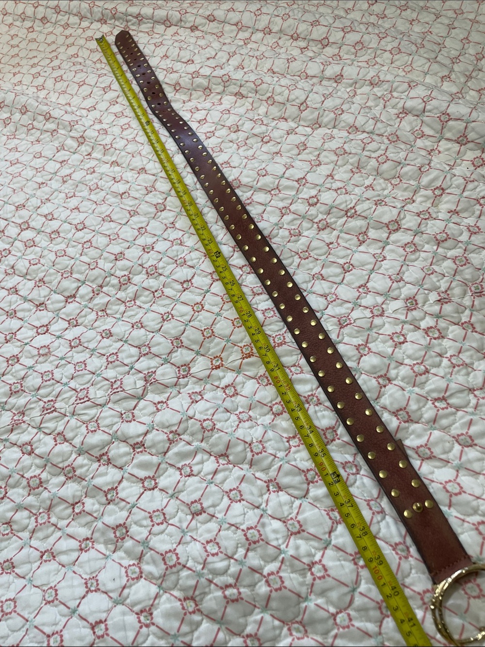 The free gold grommet studded belt with gold buckle - Picture 5 of 6